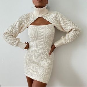 COPY - Zara Cable Knit Sweater Dress and Arm Warm…
